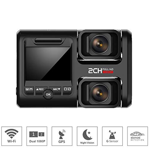SZKJ T962 Mini cámara oculta para salpicadero de coche DVR con registrador GPS WiFi Dual Channel Sony imx323 Full HD 1080p+1080p para Taxi Uber