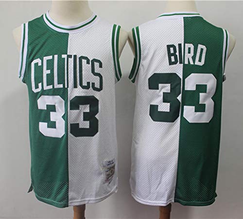 TGSCX Versión Retro Men's Basketball Jersey NBA Boston Celtics 33# Larry Bird Cómodo/Ligero/Transpirable Malla Bordada Swing Swing Sworing Sweatshirt,9,S
