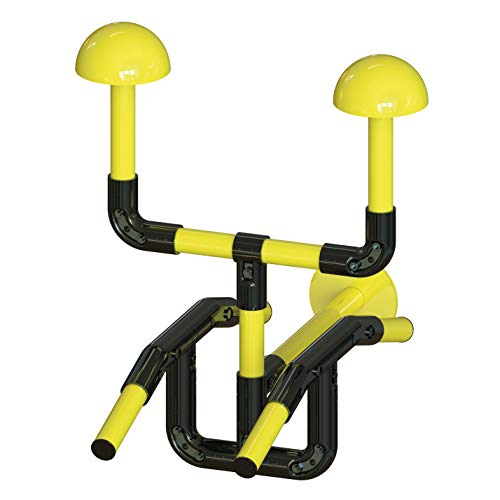 THE LAB - Soporte para casco y chaqueta de moto, modelo Bracky Modular para dos estaciones - Soporte para fijar a la pared o a la pared para garaje y casa - Gancho de color amarillo