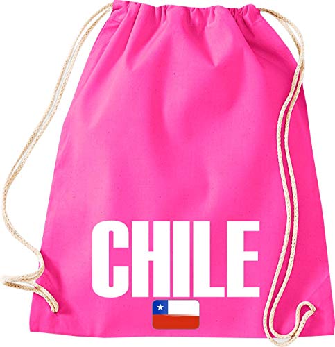 Turn Bolsa Chile País Países Fútbol, color rosa, tamaño 37 cm x 46 cm