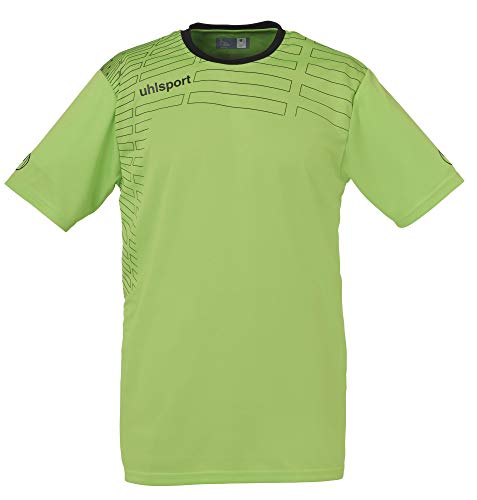 Uhlsport Match Team Kit S/S Camiseta de equipación de fútbol, Hombre, Verde (Verde Flash/Negro), M
