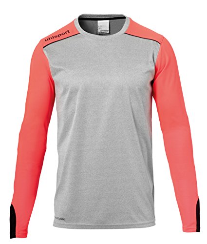 uhlsport Tower Goalkeeper LS Camiseta de Portero, Hombre, Gris Oscuro Melange (Fluo Gr), S