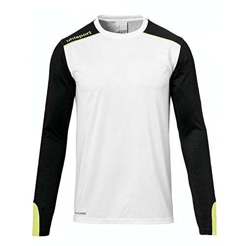 uhlsport Tower Goalkeeper Shirt Longsleeved Camiseta De Portero, Hombre, Blanco/Negro/Amarillo Flu, L