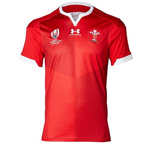 Under Armour Camiseta de la Copa del Mundo de Rugby galés para Hombre, Hombre, Jersey, 1341613-605, Rojo/Blanco (605), S