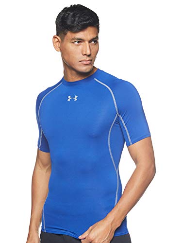 Under Armour UA Heatgear Short Sleeve Camiseta, Hombre, Azul (Royal/Steel (400), M