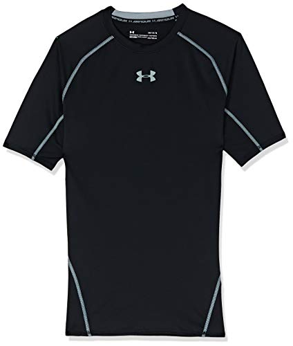 Under Armour UA Heatgear Short Sleeve Camiseta, Hombre, Negro (Black/Steel), XL