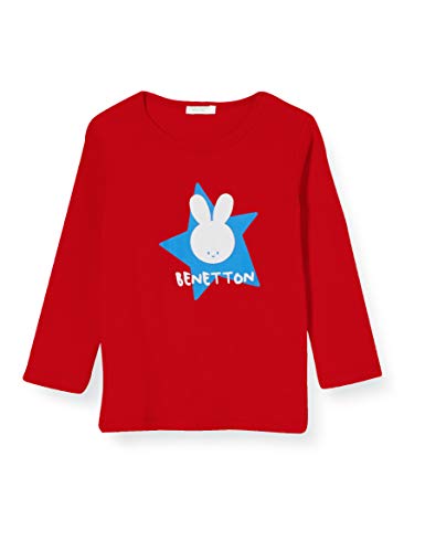 United Colors of Benetton T-Shirt M/l Camiseta de Manga Larga, Rojo (Rossol 015), 52 (Talla del Fabricante: 56) para Bebés
