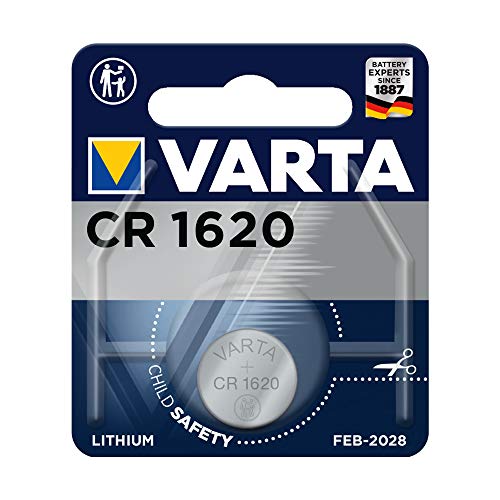Varta Pila de botón de litio de 3V Electronics CR1620, en blíster original de 1 unidad, gris Varta Pila de botón de litio de 3V Electronics CR1620, en blíster original de 1 unidad, gris