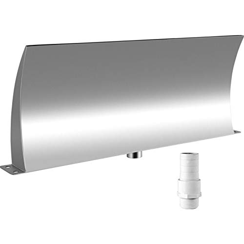 VEVOR Fuente de Cascada para Piscina de Acero Inoxidable con Altura de 260 mm, Fuente Jardín Exterior Anchura de 600 mm Color de Plata, Fuente de Agua Diámetro de Interfaz de 32 mm con Diseño Curvo