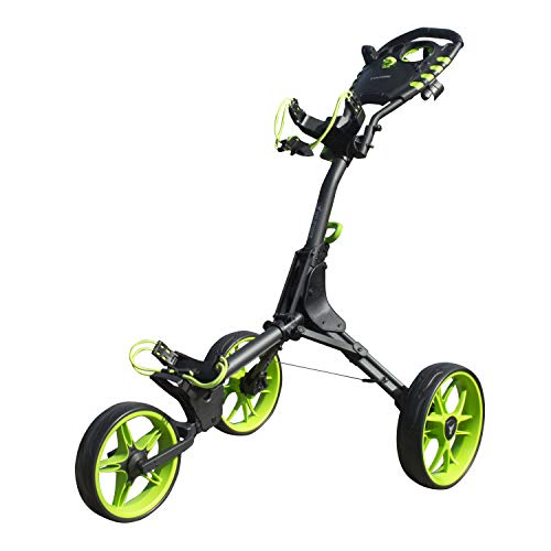 vilineke Carrito de golf compacto con 3 ruedas, plegable y ligero, dos pasos para abrir y cerrar, color verde