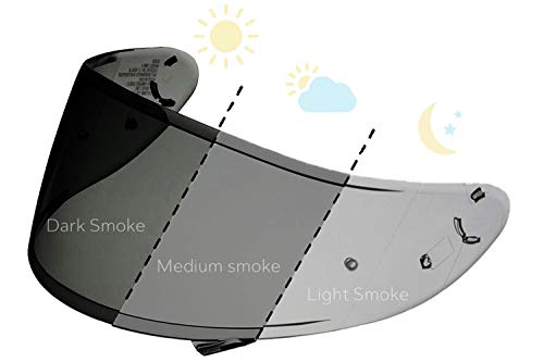 VRacing Visera para casco Shoei CWR-1 Nxr Ryd X-Spirit III 3 Shield fotocromática, lente oscura Pinlock Ready y Tearoff Ready