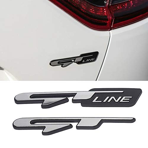 XCBW 2 Piezas Pegatina 3D Car Styling Sticker GT Line Letters Emblema de Insignia de Guardabarros Trasero para P-eugeot 308508 4008 3008 207 607