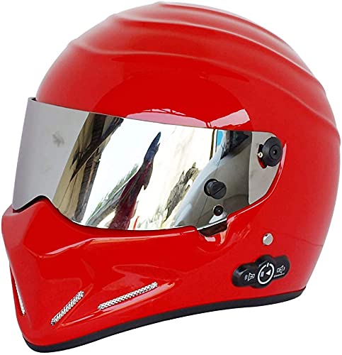 XLYYHZ Cascos Bluetooth para Motocicleta, Casco Integral Integrado Aprobado por Dot para Hombres, Mujeres Casco Urbano Fresco para Motos de Nieve A, S: 55-56cm