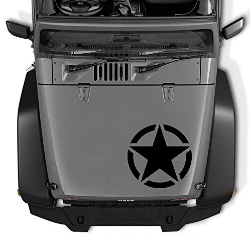 XWOEZA - Adhesivo para capó de coche con estrella del ejército militar para Jeep Renegade Wrangler J K CJ TJ YJ Patriot Grand Cherokee Compass Commander