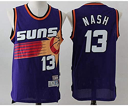 XXMM Camiseta para Hombre, Camiseta De Baloncesto Sin Mangas con Chaleco Sin Mangas NBA Phoenix Suns # 13 Nash, Cómoda/Ligera/Transpirable, Cómoda De Llevar,XL(180~185cm)