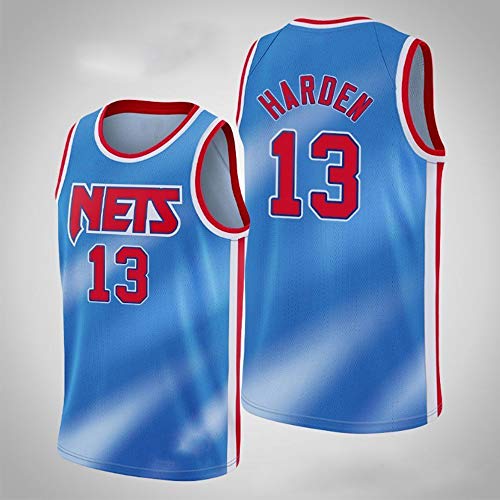 XXMM Camisetas para Hombre - NBA Brooklyn Nets # 13 James Harden - Camiseta De Baloncesto, Camiseta Sin Mangas con Chaleco Deportivo De Malla, Transpirable Y Resistente Al Sudor,Azul,M(170~175CM)