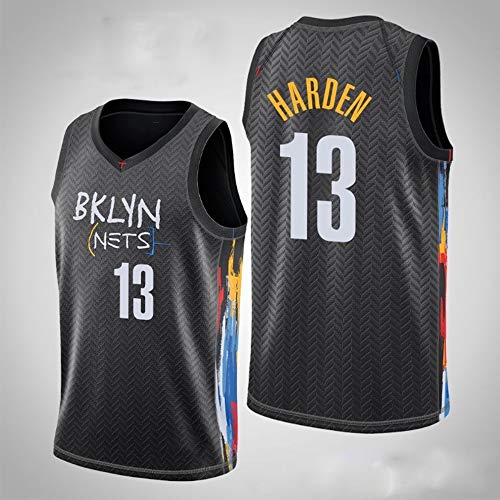 XXMM Camisetas para Hombre - NBA Brooklyn Nets # 13 James Harden - Camiseta De Baloncesto Camiseta Sin Mangas De Edición De Tela De Malla Transpirable, Cómoda De Llevar,S(165~170CM)