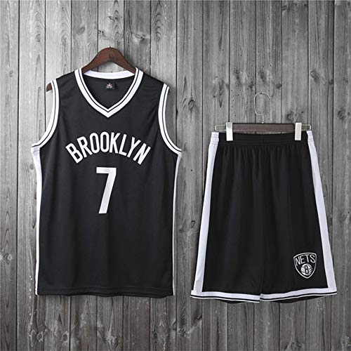 XXMM Conjunto De Camiseta para Niños Y Adultos, Camiseta De Baloncesto NBA Brooklyn Nets # 7 Kevin Durant, Pantalones Cortos Superiores Transpirables, Camiseta Sin Mangas,Negro,XL(Child)