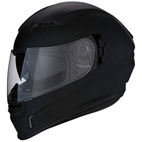 Z1R Casco de Moto Integral Homologado con Pantalla Transparente y Visera Parasol Desplegable | Ventilación | Negro Mate | Policarbonato | Hombre o Mujer (Large)