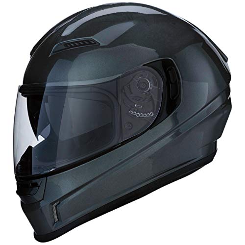 Z1R Casco de Moto Integral Homologado con Pantalla y Visera Parasol Desplegable | Ventilación | Color Gris | Policarbonato | Hombre o Mujer (Large)