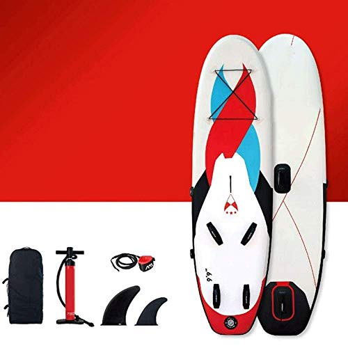 ZDW Inflable Windsurf Conjunto, tabla de surf; Windsurfing; Paddle Board, Stand up paddle inflable Junta | Los estabilizadores integrados | Extra ancho de cubierta, de fibra de vidrio Paddle