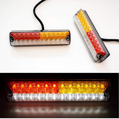 2 luces traseras LED delgadas de 4 funciones 10/30 V para chasis de remolque de coche o camión