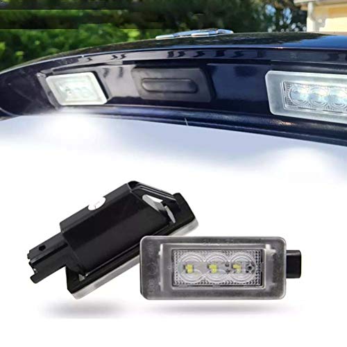 2 uds luz LED blanca de alto brillo para matrícula, lámpara de matrícula para Peugeot 207208308 2008 para Citroen C5
