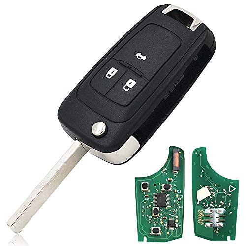 2/3/4/5 botón plegable inteligente llave de coche llavero 433MHz ID46 chip para Chevrolet Aveo Cruze Orlando HU100 hoja sin cortar (3 botones)