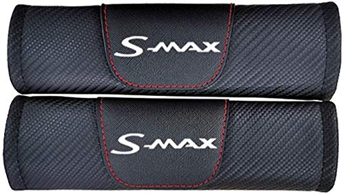 2Pcs Fibras ​Carbono Coche Seguridad Cinturón Hombreras Cubierta Almohadillas para Ford Smax S max S-max Todos Los Modelos, Cómodo Respirable Proteger Hombro Cuello Interior Estilo Accesorios