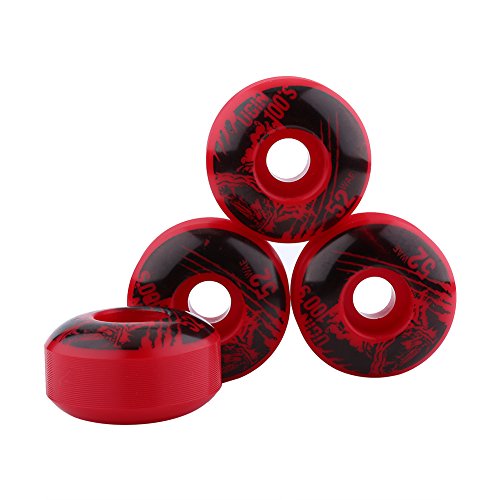 4 Unids/se Ruedas de Skate Al Aire Libre Clásico 52mm x 30mm PU Cruiser Longboard Skateboard Juego de Reemplazo de Ruedas(Red)