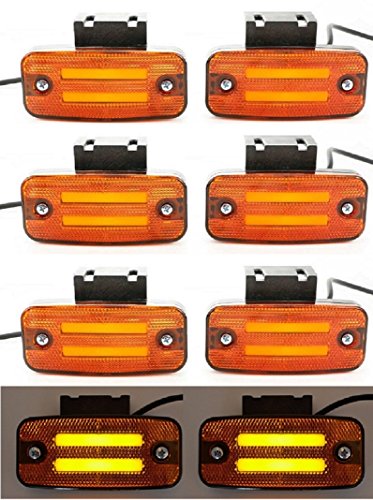 8 luces LED de 24 V, color naranja neón con soportes para remolque, chasis, camión, caravana, autobús