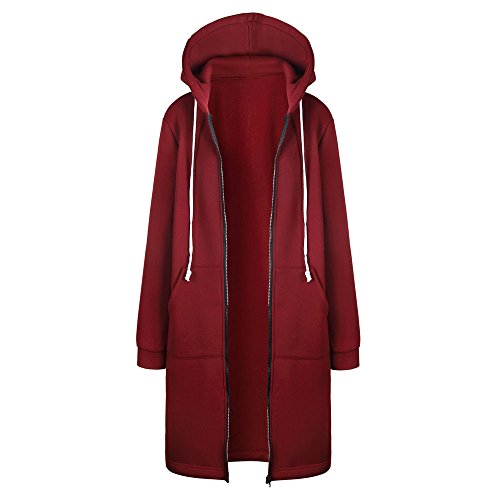 Abrigo de las señoras de otoño largo cremallera con capucha chaqueta con capucha chaqueta más tamaño