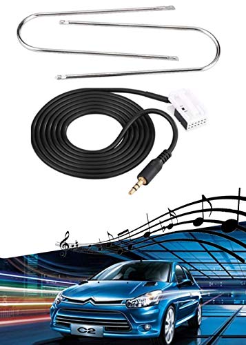 Adaptador de Cable Auxiliar de y música de 3,5 mm con Entrada Auxiliar MP3 para Citroen C2 C3 C4 C6 C5 C8 Peugeot 207 307 407 con Blaupunkt VDO Bosch RD4