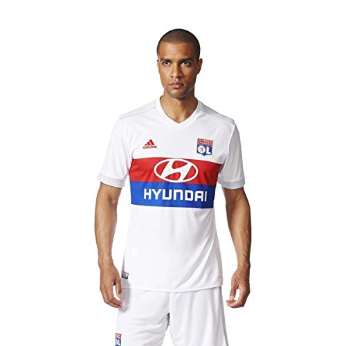 adidas OL H JSY Camiseta 1ª Equipación Olympique de Lyon 2017-2018, Hombre, Blanco/rojuni/Reauni/gricla, XL
