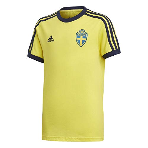 adidas Suecia SVFF Temporada 2020/21 Camiseta 3 Bandas, Unisex, Shock Yellow, 152