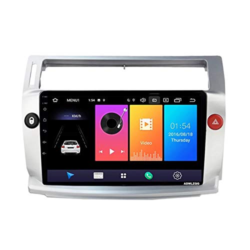 ADMLZQQ 9 Pulgadas Android 8.1 Auto Radio Car Stereo Radio para Citroen C4 C-Triomphe C-Quatre 2004-2009, Navegación GPS/Bluetooth/FM/Control del Volante/Cámara Trasera,4 Core,WiFi: 2+32G