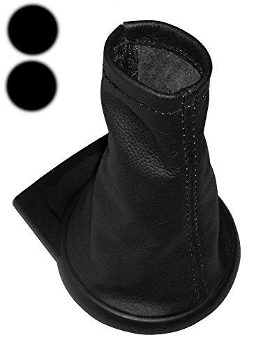 AERZETIX - Funda para palanca de cambios - 100% Piel Genuina - Color de Piel: Negro - Color de Costuras: Negro