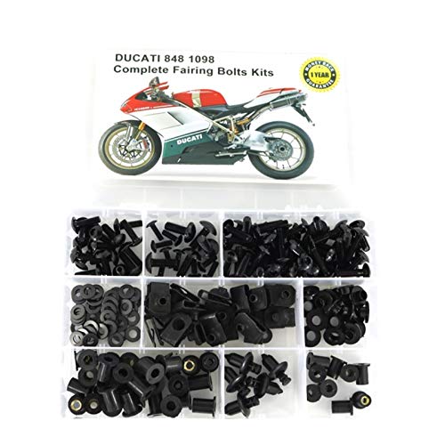 Ajuste para Ducati 848 1098 Accesorios para motocicletas Completas Tornillos de carga completa Kits Kits Cowling Windshind Tornillos Tornillos Clips (Color : Black)