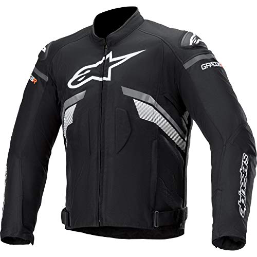 Alpinestars Chaqueta de motorista con protectores T-GP Plus R V3, chaqueta textil, para hombre, atletas, todo el año negro/gris oscuro/blanco. XXXL