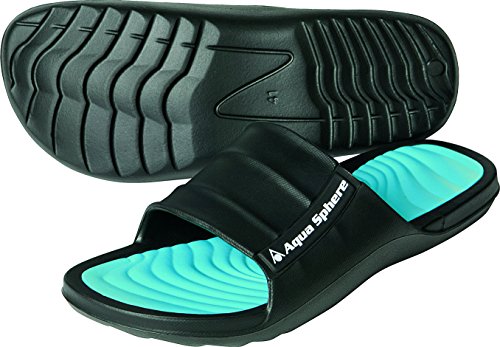 Aqua Sphere Wave Piscina Zapatos, Unisex, Wave, Negro/Turquesa, 39