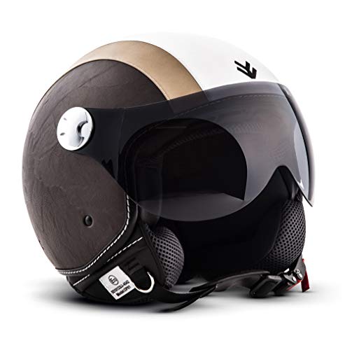 ARMOR Helmets AV-84 Casco Moto Demi Jet, Beige/Vintage Beige, XXL (63-64cm)