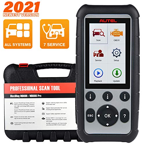 Autel MaxiDiag MD806 Pro Herramienta de Diagnóstico de Automóviles, Escáner OBD2 con Diagnóstico de Todos Los Sistemas, Restablecimiento de Aceite, EPB, SAS, DPF, BMS, Acelerador