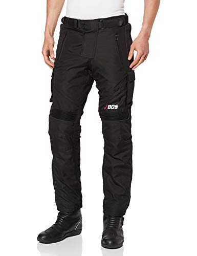 BOSMoto - Traje de motorista Cordura textil chaqueta de moto, pantalones de moto, guantes de color negro (L)