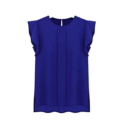 Camisetas Sin Mangas Mujer SHOBDW Verano Playa Mar Sexy Cuello Redondo Blusa Corta Informal Casual Suelto Gasa Volante Fruncido Sólido Puro Camisas De Chaleco para Mujer(Azul,XL) Camisetas Sin Mangas Mujer SHOBDW Verano Playa Mar Sexy Cuello Redondo Blusa Corta Informal Casual Suelto Gasa Volante Fruncido Sólido Puro Camisas De Chaleco para Mujer(Azul,XL)