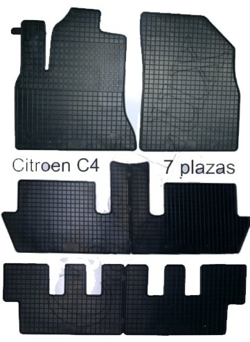 Car Lux AR02774 - Alfombras Alfombrillas de goma a medida para Citroen C4 Picasso 7 Plazas desde 2006-