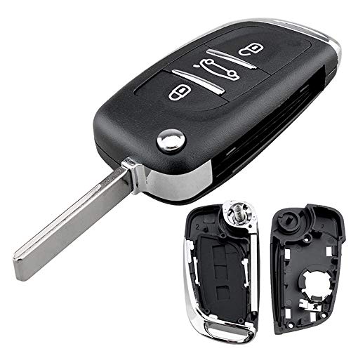 Carcasa de repuesto para llave de coche con 3 botones y hoja HU83 para Citroen C2 C3 C4 C5 C6 C8 VA Carcasa de repuesto para llave de coche con 3 botones y hoja HU83 para Citroen C2 C3 C4 C5 C6 C8 VA