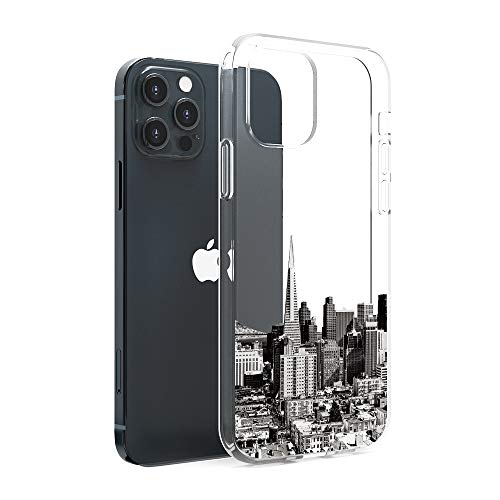 CasesByLorraine Compatible con iPhone 12 Pro Max 6.7 pulgadas, San Francisco City View transparente flexible TPU suave funda protectora para iPhone 12 Pro Max 6.7 pulgadas (versión 2020)