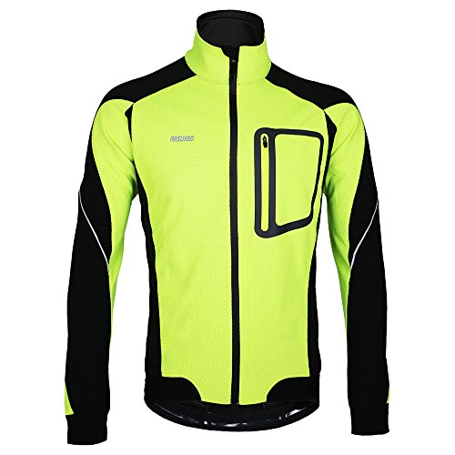 Chaqueta de invierno de Lixada para ciclismo, bicicleta de montaña, MTB, jersey cortaviento, color verde, tamaño XXL(CN)=XL(EU)