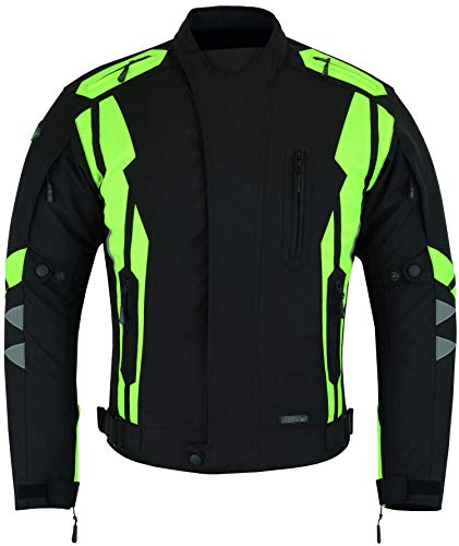 Chaqueta de motorista Hivis CJ7 para hombre, impermeable, de Ridex Amarillo Yellow, Black XL