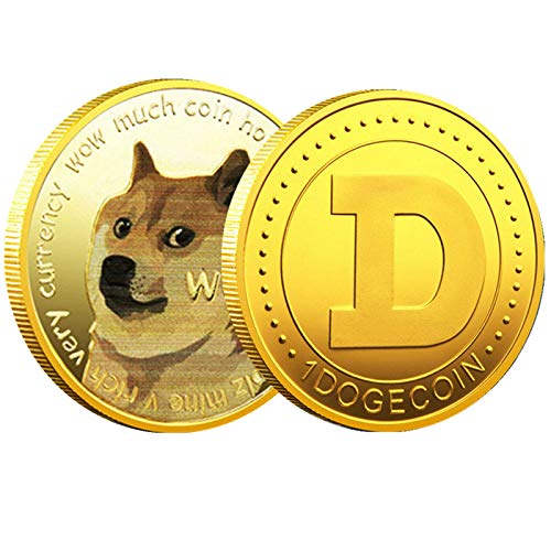 cheap4uk 2PCS Monedas Dogecoin Conmemorativas 2020 Nuevos coleccionistas Monedas Doge chapadas en Oro, Monedas Dogecoins de Oro Conmemorativas 2021 Nuevos coleccionistas Doge (Golden)